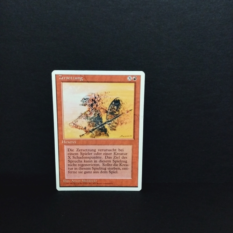 Magic the Gatering -Sammelkarte-Zersetzung