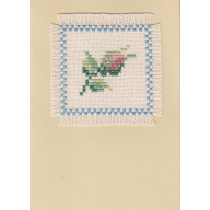 Faltkarte bestickt mit Rosenknospe A1,1