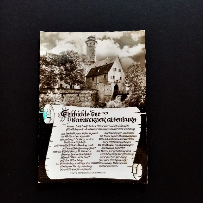 Ansichtskarte-Geschichte der Bamberger Altenburg.