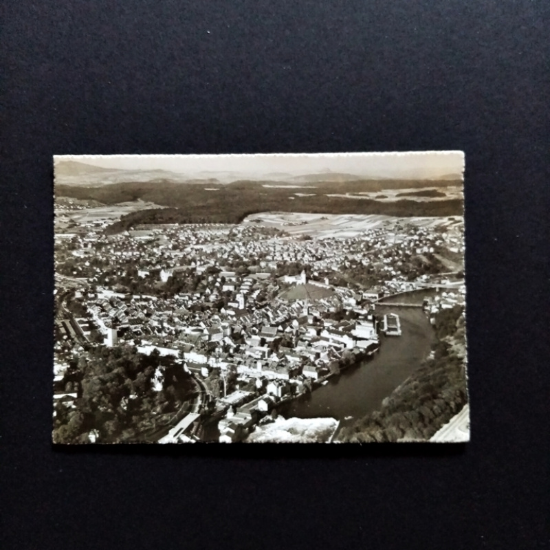 Ansichtskarte-Flugaufnahme Schaffhausen.