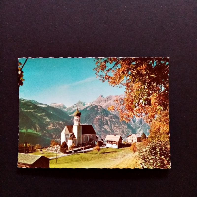 Ansichtskarte-Bartolomäberg gegen Zimba/Montafon.