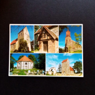 Ansichtskarte-Dorfkirchen in der Feldberger Seenlandschaft.