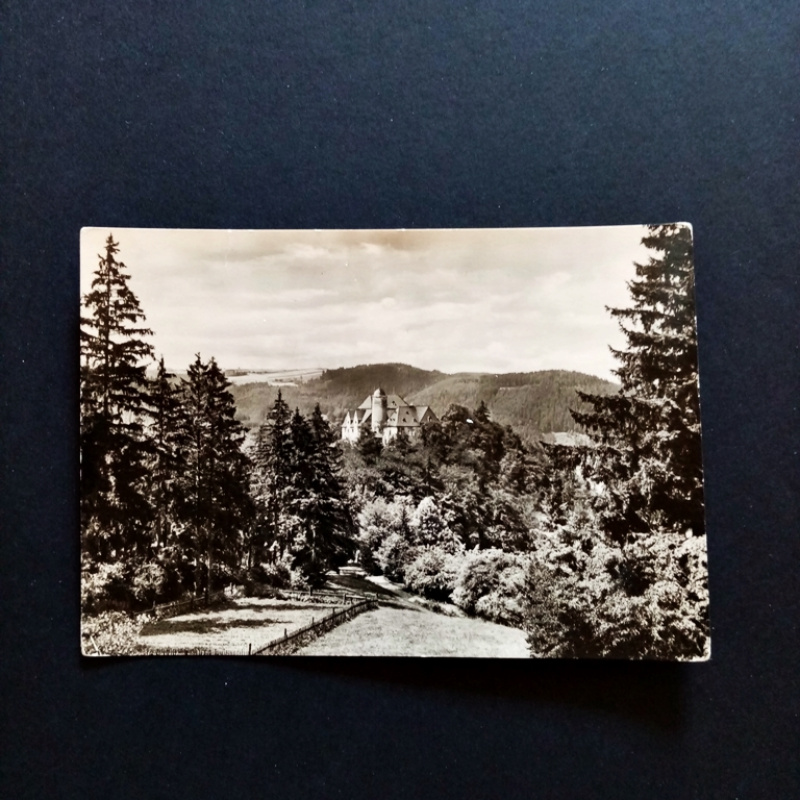 Ansichtskarte-Leutenberg, Blick zur Friedensburg.