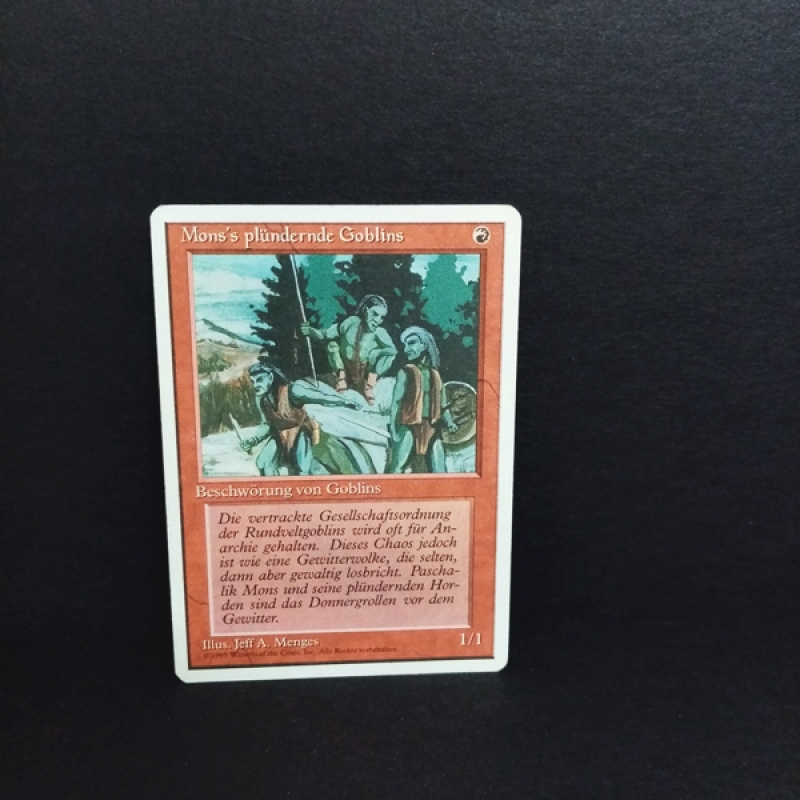 Magic The Gathering-Sammelkarte-Mons``s plündende Goblins.
