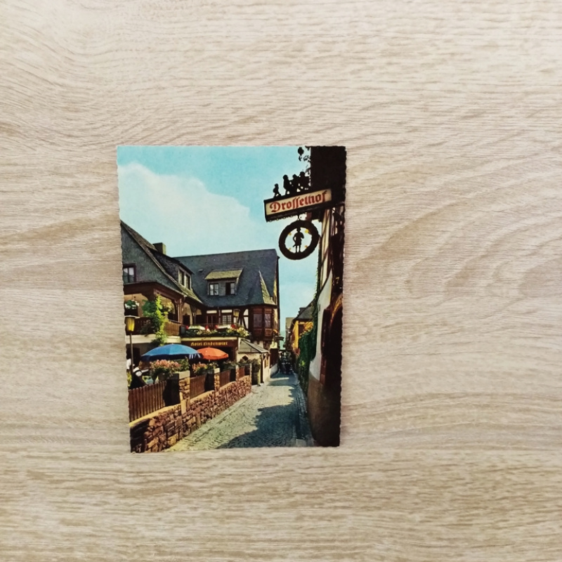 Ansichtskarte- Rüdesheim am Rhein. Drosselgasse.