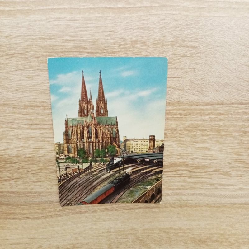 AK-231-Köln am Rhein. Dom, Ostseite mit Bahnhof.