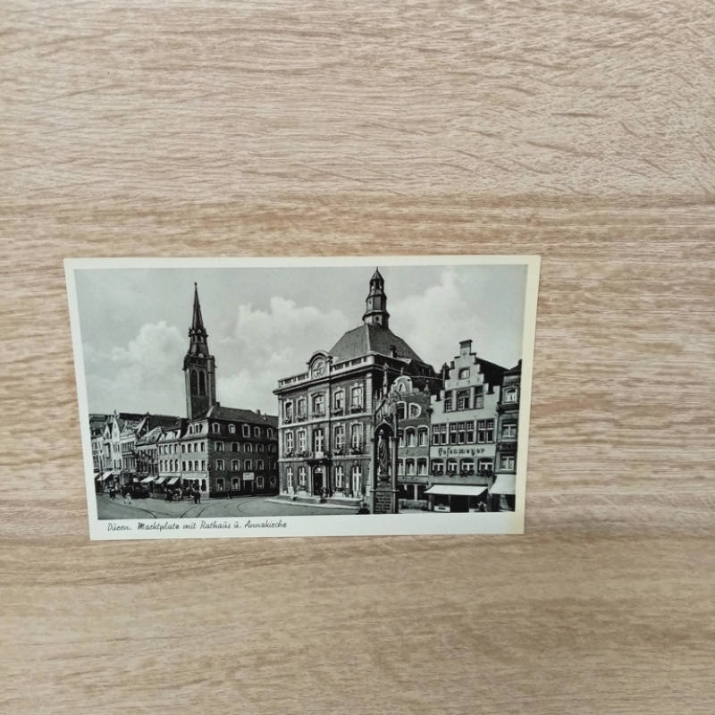 Ak-666-Düren, Marktplatz mit Rathaus u. Annakirche.