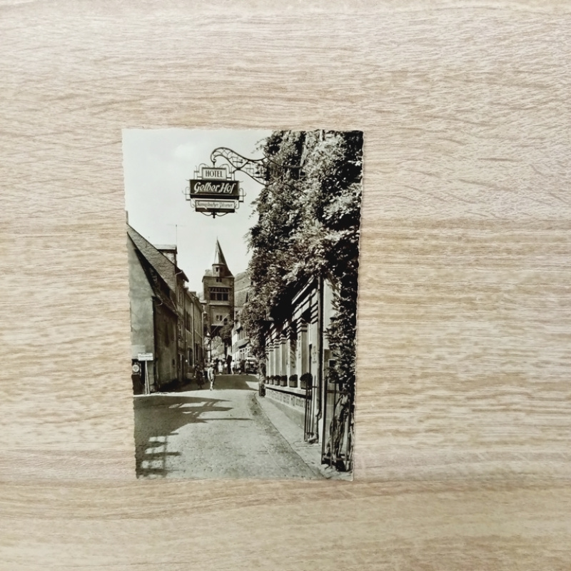 Ak-682-Bacharach am Rhein. Blücherstraße mit Steeger Tor.