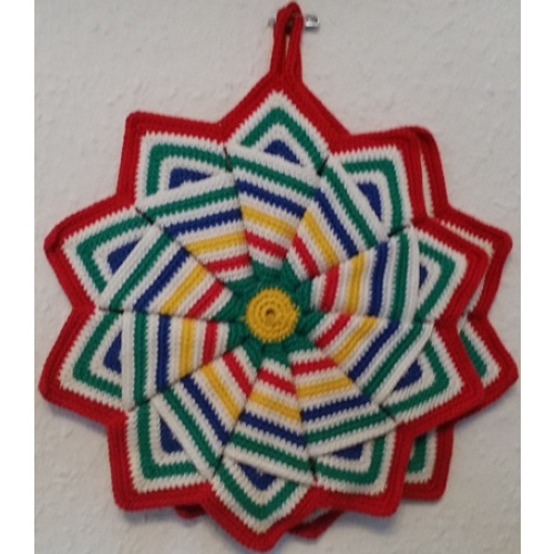 Topflappen Stern mit rotem Rand (TL 20)