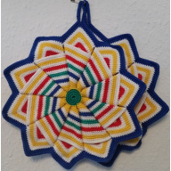 Topflappen Stern mit blauem Rand (TL 3)