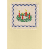 Weihnachtskarte mit Adventskranz (W1,2)