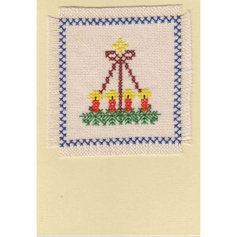 Weihnachtskarte mit hängendem Adventskranz (W1,3)