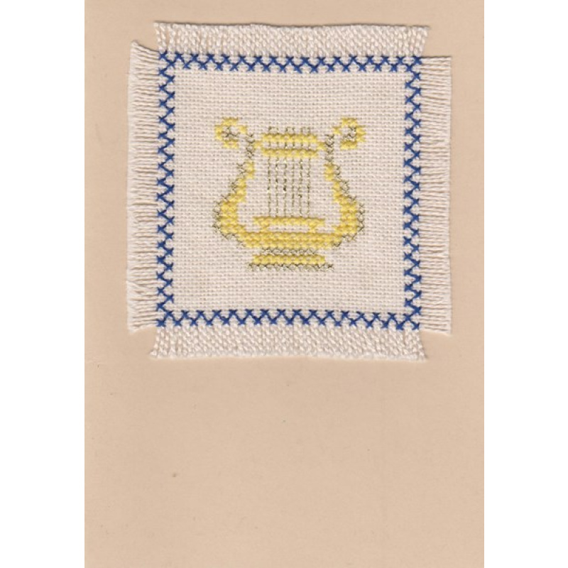 Weihnachtskarte mit Harfe (W1,4)