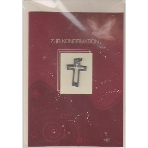 Geschenkkarte - Zur Konfirmation - mit Anhängekreuz KLEIN