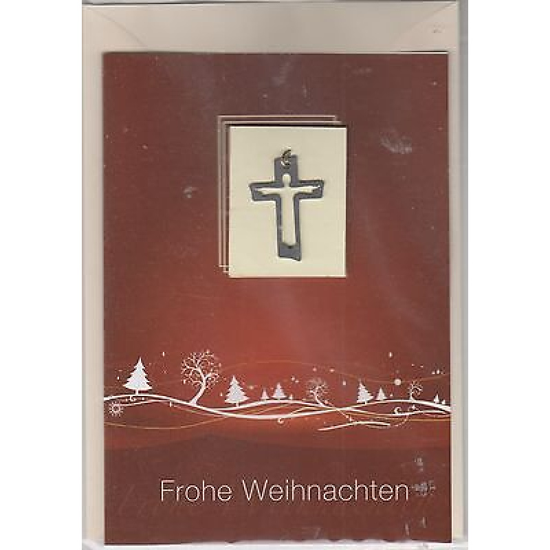 Geschenkkarte - Frohe Weihnachten - mit Anhängekreuz KLEIN