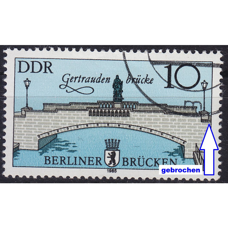 GERMANY DDR [1985] MiNr 2972 F40 ( O/used ) [01] Plattenfehler