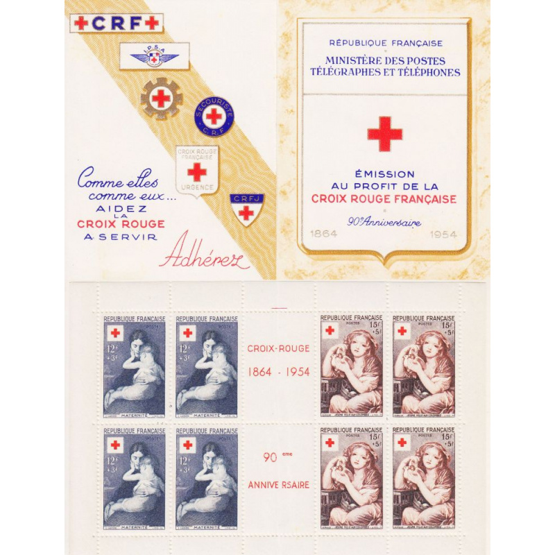 FRANKREICH FRANCE [1954] MiNr 1032-33 Markenheft ( **/mnh ) Rotes Kreuz