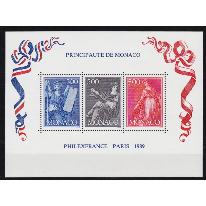 MONACO [1989] MiNr 1921-23 Block 45 ( **/mnh ) Briefmarken