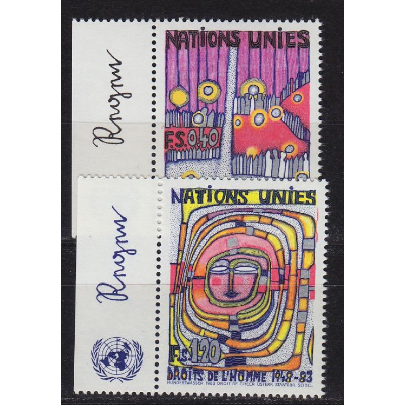 UNO Genf Geneva Genève [1983] MiNr 0117-18 Rand li ( **/mnh )