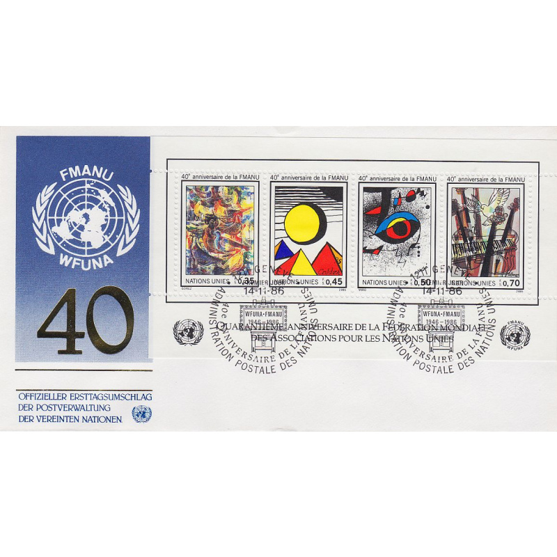 UNO Genf Geneva Genève [1986] MiNr 0147-50 Block 4 ( FDC )